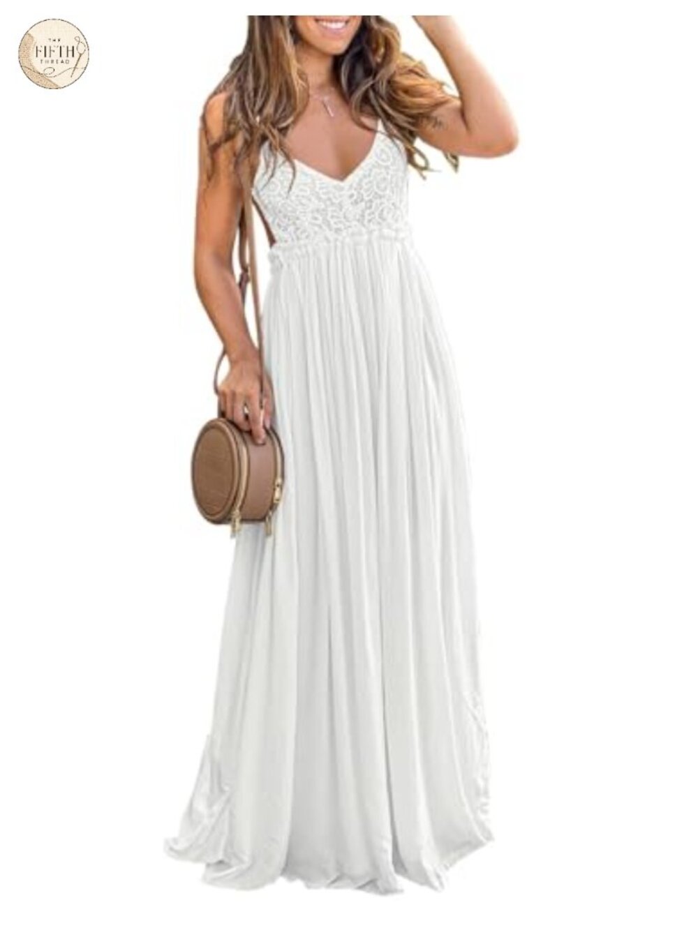 V Neck Floral Lace Maxi Dress Sleeveless Bridesmaid Wedding Party